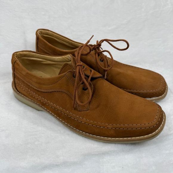 Calzaturificio Silver Italian Leather Moc Toe Derby‎ Shoes Tan Cognac 45 US 12 main image 11